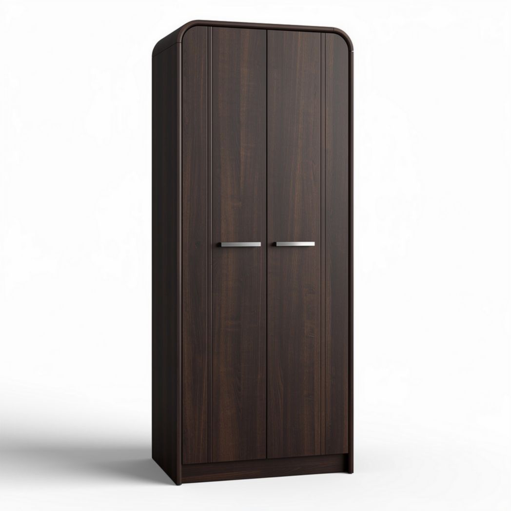 Wooden storage cabinet with double doors in dark brown 60 x 40 x 180cm