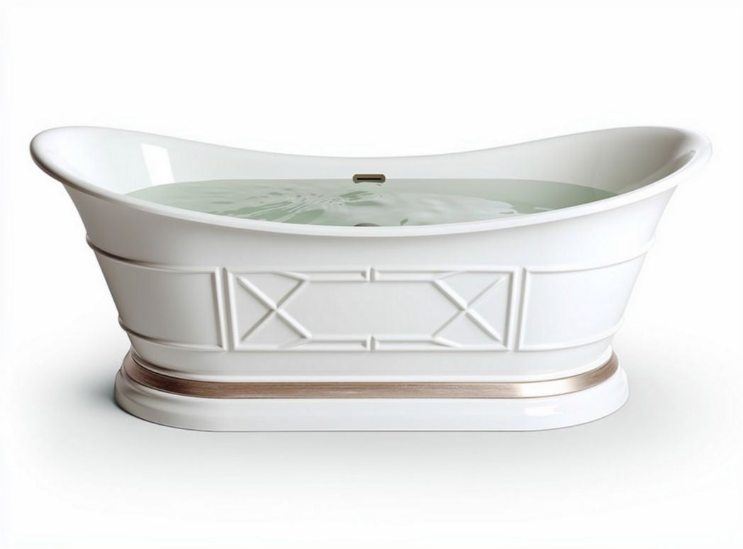 Freestanding acrylic bathtub with modern design in white finish 160 x 80 x 60cm