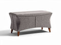 Fabric storage bench with tapered wooden legs 80 x 40 x 45cm grey